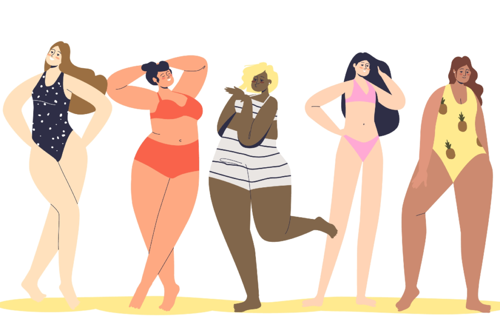 Des femmes posant en maillot de bain, fières de leur corps